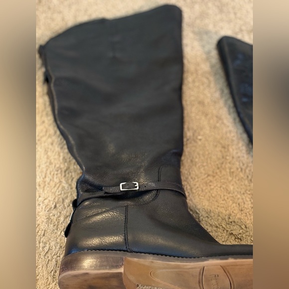 Franco Sarto Leather Wide Calf Boots. Black Knee High Woman’s Size 8.5 - Picture 10 of 14